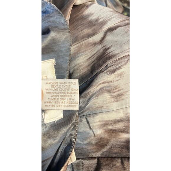 CHICO’S DARYA Tie Dye Ikat 3/4 Sleeve Snap Front Jacket Career Medium Size 1 - Picture 7 of 7